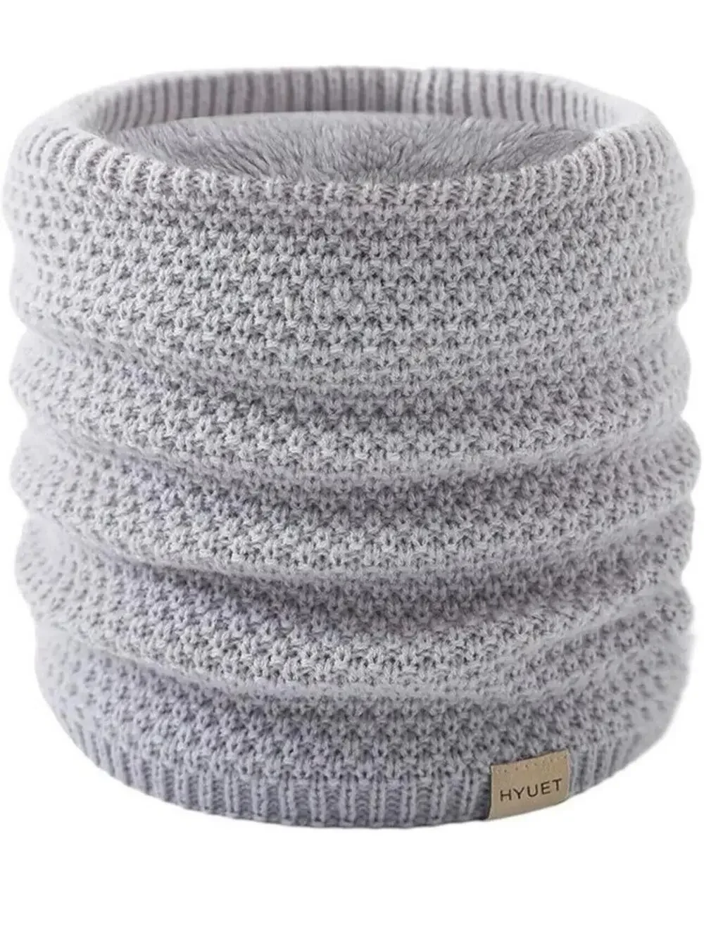 Grey Fleece Neck Warmer Scarf One Size Thick Winter Thermal Men Women Unisex NEW